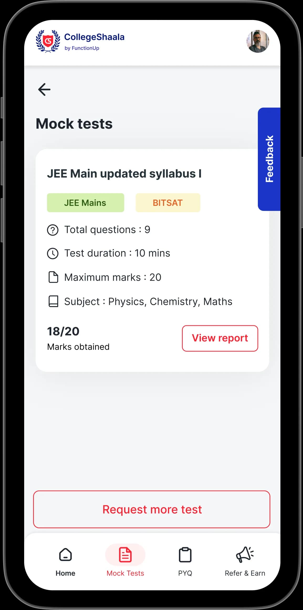 Collegeshaala screens for subscribed users