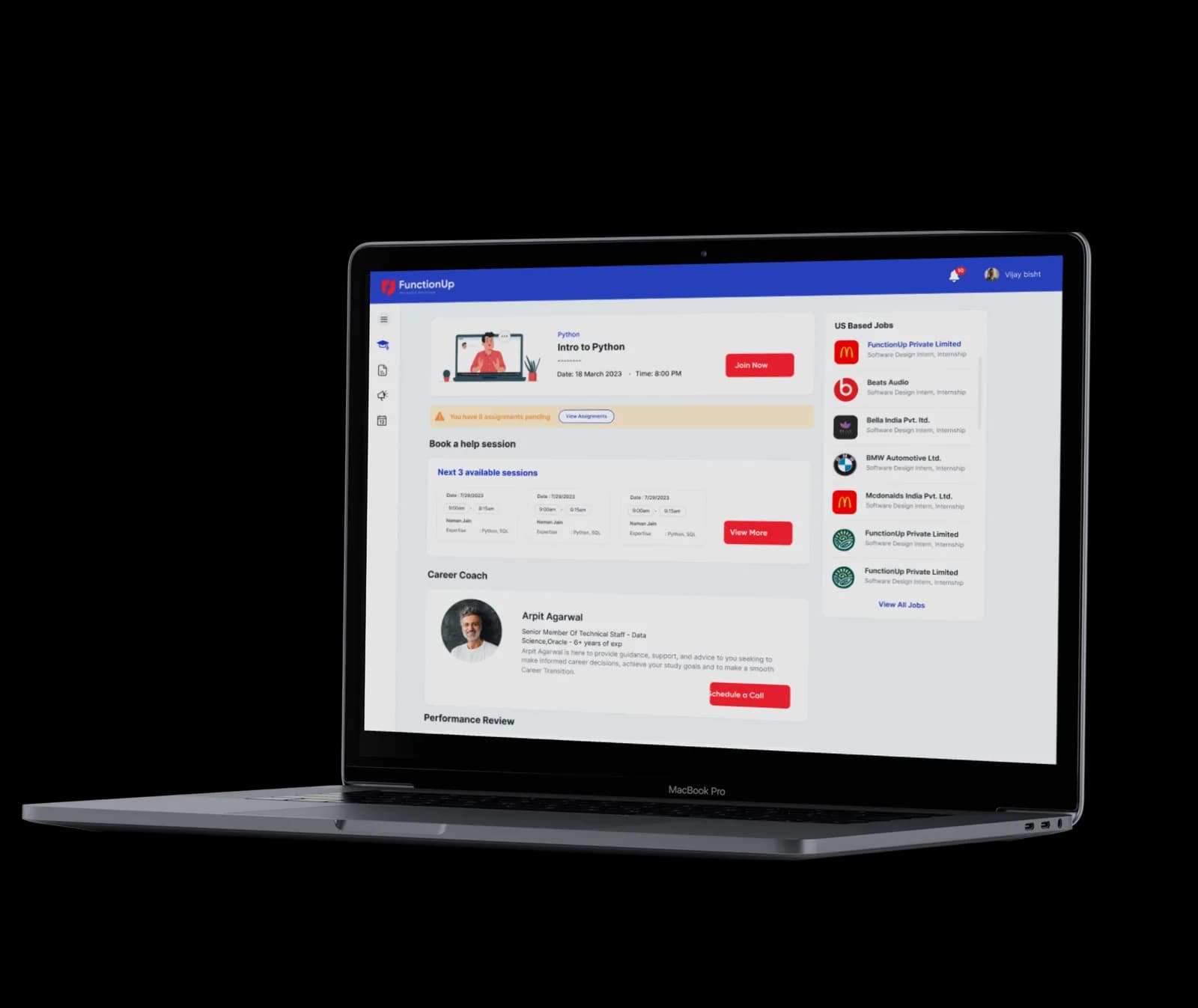 The FST Lab dashboard on a MacBook Pro